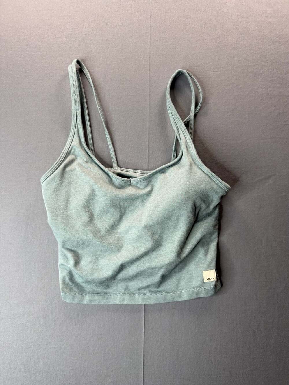 Vuori Sports Bra Women Green Spaghetti Strap Yoga Athletic Gym Top